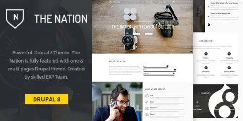 Nation – One & multi pages Drupal 8 theme