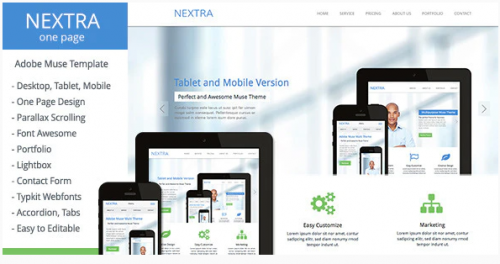 Nextra – One Page Muse Template