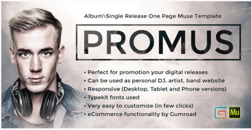 Promus – Music Album Release / DJ / Band / Musician Onepage Muse Template