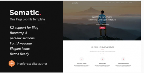 Sematic – One Page Joomla Template