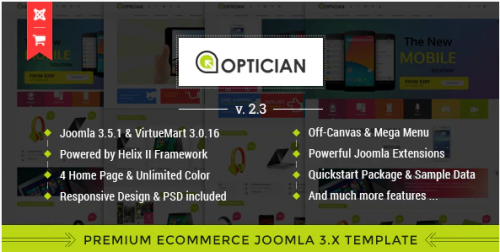 Vina Optician – Premium eCommerce Joomla Template