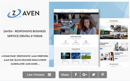 Zaven – Responsive Business Service Drupal 8.8 Theme
