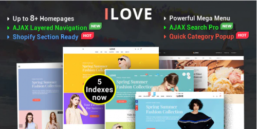 iLove – Highly Creative Responsive Shopify Theme (Sections Drag & Drop Ready)