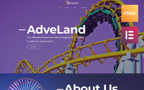 Adveland Amusement Park WordPress Theme adveland amusement park wordpress theme