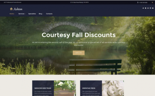 Ashton – Funeral & Cemetery Services WordPress Theme ashton funeral cemetery services wordpress theme