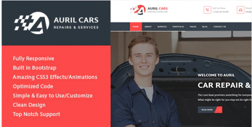 Auril – Car Mechanic Workshop HTML Template auril car mechanic workshop html template