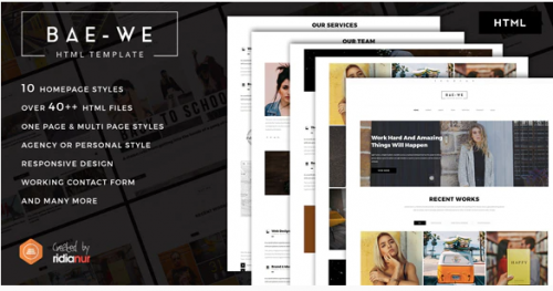 Baewe – Responsive One & Multi Page Portfolio HTML Template baewe responsive one multi page portfolio html template