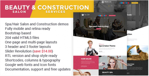 Beauty & Construction Services HTML Template beauty construction services html template