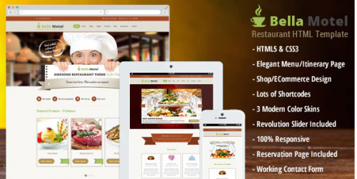 BellaMotel – Food, Restaurant Recipe HTML bellamotel food restaurant recipe html
