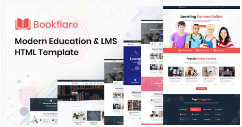 Bookflare – A Modern Education & LMS HTML Template bookflare a modern education lms html template