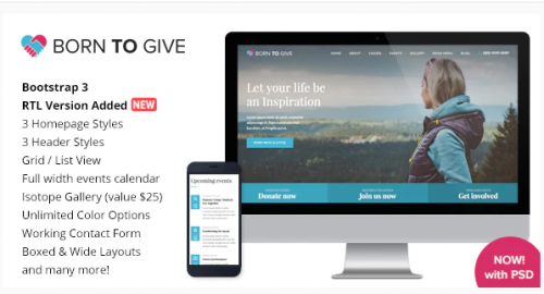 Born To Give – Charity Crowdfunding Responsive HTML5 Template born to give charity crowdfunding responsive html template