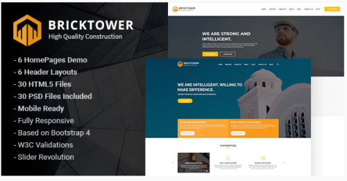 Bricktower – Construction and Building Company HTML5 Template bricktower construction and building company html template