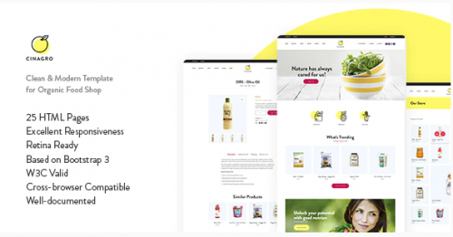Cinagro – Organic Food Shop HTML Template cinagro organic food shop html template