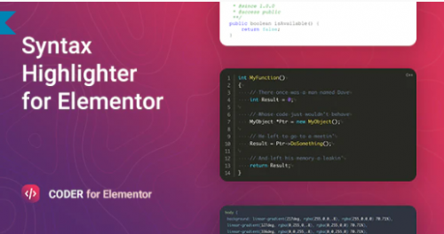 Code Syntax Highlighter for Elementor 1.0.10 code syntax highlighter for elementor