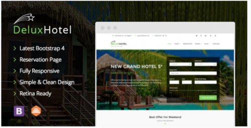 DeluxHotel – Responsive Bootstrap 4 Template For Hotels deluxhotel responsive bootstrap template for hotels