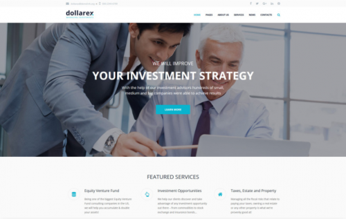 Dollarex – Investment Company & Finance WordPress Theme dollarex investment company finance wordpress theme