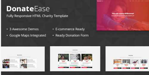 Donate Ease – Charity / Fundraising HTML Template donate ease charity fundraising html template