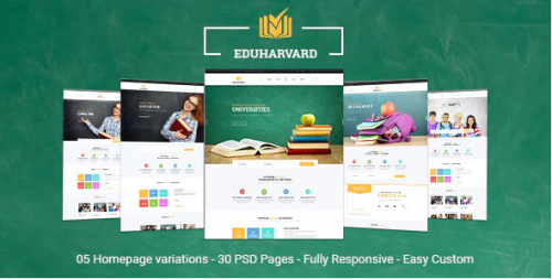 Eduharvard – Multiconcept Education & Courses PSD Template eduharvard multiconcept education courses psd template