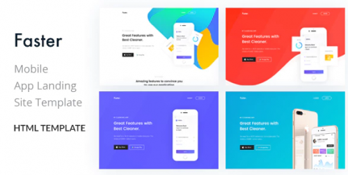 Faster- App Landing Page HTML Template faster app landing page html template