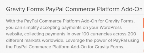 Gravity Forms PayPal Commerce Platform Add-On 2.3.3 gravity forms paypal commerce platform add on