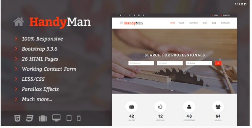 Handyman – Job Board HTML Template handyman job board html template