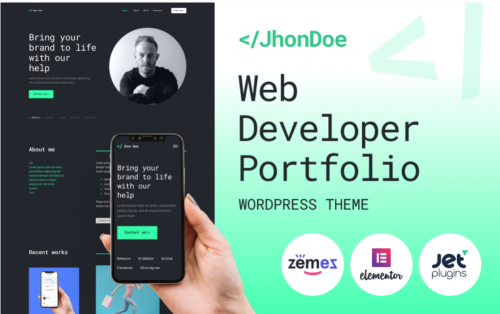 Jhon Doe – Contemporary Web Developer WordPress Theme jhon doe contemporary web developer wordpress theme