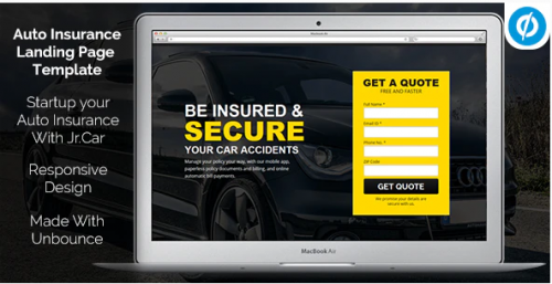 Jr. Auto Insurance Landing Page – Responsive Unbounce Template