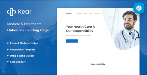 Kear – Medical & Healthcare Unbounce Landing Page Template