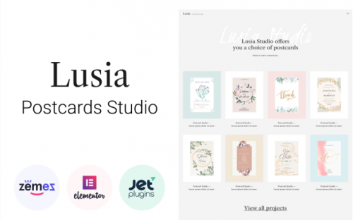 Lusia – Card Design Website WordPress Theme