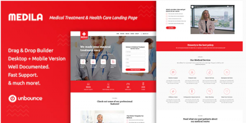 Medila – Medical Treatment & Health Care Unbounce Landing Page Template