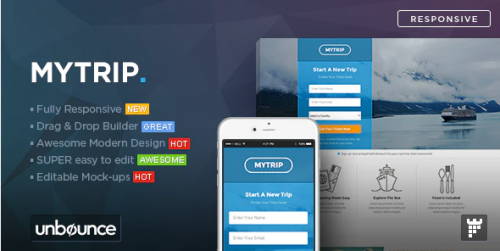 MyTrip – Travel Agency Unbounce Template