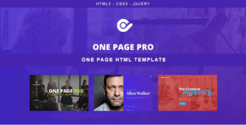 One Page Pro – Multi Purpose HTML Template one page pro multi purpose html template