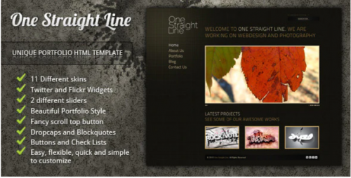 One Straight Line – unique portfolio template one straight line unique portfolio template