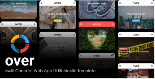 Over – Multi-Concept Web App UI Kit Mobile Template over multi concept web app ui kit mobile template