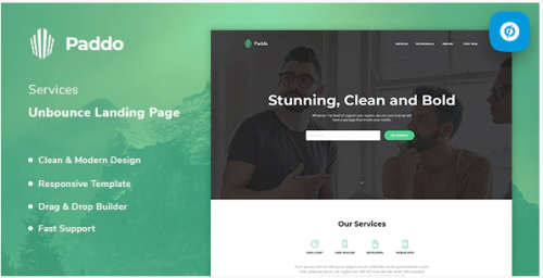 Paddo – Services Unbounce Landing Page Template