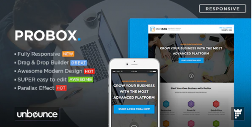 ProBox – SaaS Unbounce Landing Page Template