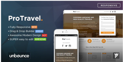 ProTravel – Travel Agency Unbounce Template
