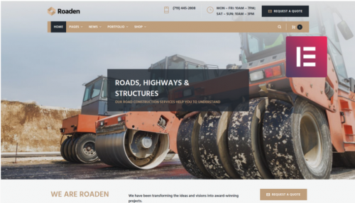 Roaden – Road Construction Elementor WordPress Theme roaden road construction elementor wordpress theme
