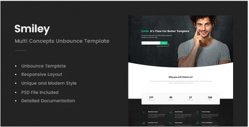 Smiley – Multi Concepts Unbounce Template