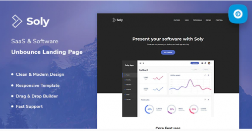 Soly – SaaS & Software Unbounce Landing Page Template