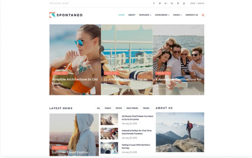 Spontaneo – Personal Travel Blog WordPress Theme spontaneo personal travel blog wordpress theme