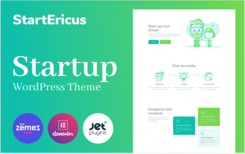 StartEricus – Clean and Minimalistic Startup Landing Page WordPress Theme startericus clean and minimalistic startup landing page wordpress theme