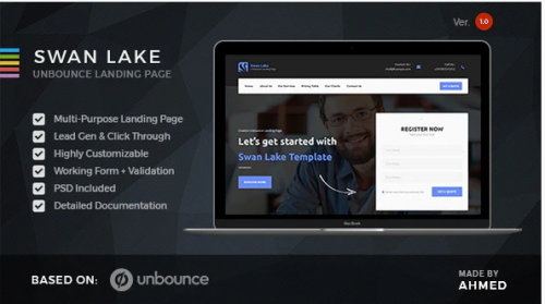 Swan Lake – Marketing Unbounce Template