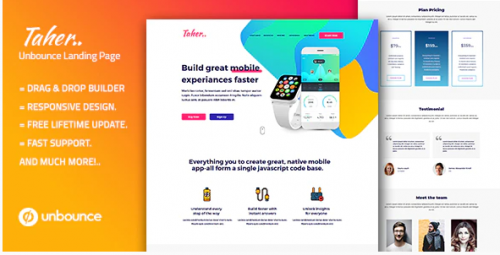 Taher – Responsive Unbounce Landing Page Template