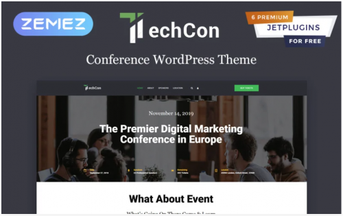 TechCon – Conference One Page Animated Elementor WordPress Theme techcon conference one page animated elementor wordpress theme