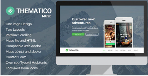 Thematico – One Page MUSE Template