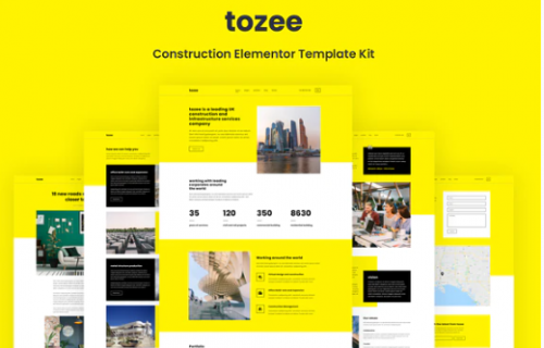 Tozee – Construction Elementor Template Kit tozee construction elementor template kit