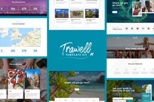 Trawell – Travel Blog Elementor Template Kit trawell travel blog elementor template kit