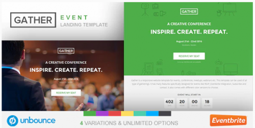 Unbounce Event Landing Page Template – Gather
