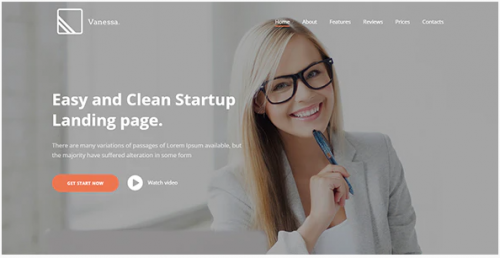 Vanessa – Easy Startup Landing Page Template